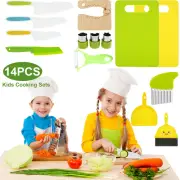 14Pcs Kids Cooking Cutter Set Safe Reusable Plastic Toddler Kitchen Cutter paHvF