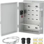 Joinfworld Vented Outdoor Enclosure Box 18.1x12.6x6.4 Outdoor WiFi Enclosure Waterproof White Nema Electrical Box with Cooling Fan for Electronics