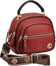 [YOHFRFGX] Gpmsign Leather Bag, Multifunctional Compartment Adjustable Wide Shoulder Strap Leather Bag