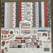 Echo Park Stars and Stripes Forever Collection Kit 12"X12" Papers + Stickers