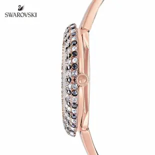 【SWAROVSKI 官方直營】Crystal Rose 玫金色耀黑光芒手錶 交換禮物