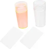 Baluue 2 Pack Nail Art Stamper Set Silicone Manicure Tool Nail Stamping Stamper Scraper for