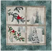 Joyeux Noel Window Laser Cut Kit McKenna Ryan Hoffman Fabric Block 2 Window