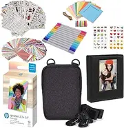 HP 2.3x3.4 Premium Zink Photo Paper (50 Pack) Accesory Kit with Photo Album, Case, Stickers, Markers