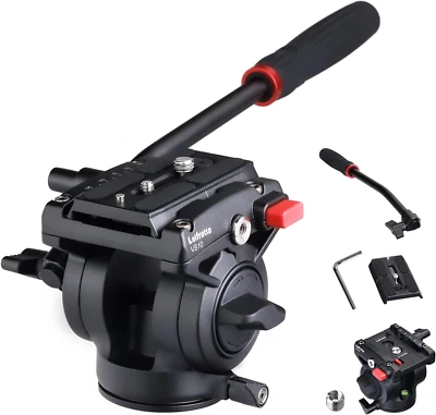 Tripod Head for Video DSLR Camera, Heavy Duty Fluid Head Tripod with Quick Relea