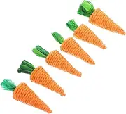 Happyyami Bunny Enrichment Toys 6 Pack Straw Carrot Chew Toys for Hamsters Rabbits Guinea Pigs