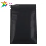 Matt Black 3 Side Seal Flat Pouch, Zip Seal Mylar Foil Food Zipper Bag(1000 pcs)
