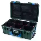 Trekking Green & Blue Pelican 1535 air case with Trekpak dividers & mesh org.