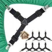 Bed Sheet Holder Straps Adjustable Elastic Bedsheet Fasteners Mattress Corner...