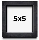 5x5 IN Shadow Box Frame Black | 1 Inches Deep Real Wood Farmhouse Shadowbox Disp