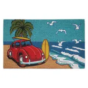 Solemate Latex-Backed Coir VW Bug Beach 45x75cm Slim Outdoor Stylish Doormat