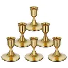 6PCS Brass Gold Taper Candle Holders, Vintage Metal Candlestick Holders for1523