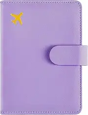 [Xolixorium] Purple Passport Holder with Card Slots Waterproof RFID Blocking Travel Wallet Cute Passport Cover for Women and Men
