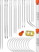 VONEEDL Heavy Duty Hand Sewing Needles Set - 26 Straight and Curved Hand Sewing Needles for Upholstery, Leather, Carpet, Canvas Repair and Sail Crafts