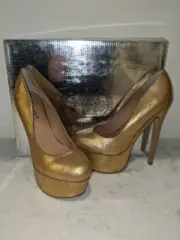 NEW Zigi Girl "Spyglass" - WAS $100! - Gold Stiletto, 5.5" heel, 2" platform