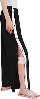 [Deyeek] Women's Tear Away Pants Side Split Snap Open Bottom Sweatpants Leg Breakaway Post Surgery Pants with Pockets