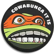 [Boundless Performance] Cowabunga Tactical Peach Military Morale Hook and Loop Patch - Funny Tactical Patch for Backpacks, Dog Harnesses, Army Vests, Hats, and Helmets - Cool PVC Rubber Patch Boosts Moral During Airsoft