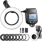 GODOX Macro Ring Flash for Sony MF-R76S TTL/M Mode CCT 5900K 76Ws 2.4G Wireless Control 550 Full-Power Flashes 0.1-1s Recycle Time Dual-Flash Tubes with LCD Screen for Inscet Plant Jewelry Shooting