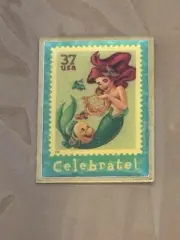 Little Mermaid Ariel & Flounder USPS Stamp Lapel Pin NEW Made in USA 37 Cent