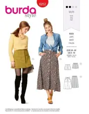 BURDA SEWING PATTERN 6252 MISSES 8-18 EASY BUTTON FRONT FLARED MIDI & MINI SKIRT