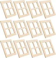 Happyyami 20pcs Miniature Wooden Window Frames 1:12 Scale for DIY Dollhouse Tiny House Decor
