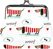 [WOSHJIUK] Coin Purses Small Wallets,Dachshund Cartoon Dog Bones,Change Purse Key Holder Storage for Women