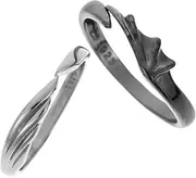 [WOFASHPURET] 2 Pcs Couples Matching Angel Devil Theme Rings Adjustable Spinner Ring Set