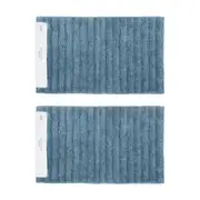 2PK Algodon Polyester Lawson Plush Bath Soft Non-Slip Floor Mat Denim 50x80cm