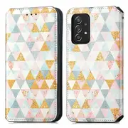 CaseNeo For Samsung Galaxy A53 5G Leather Wallet Flip Case With RFID Blocking Credit Card Holder Slots Cover - Nordic Rhombus