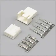 Xiaojiang Store 10-50Sets 2510 2540 2.54 Mm KF2510 KF2540 Male Female Housing Connector with Terminals 2.54mm Pitch Black Snowy Color(4Pin White 3 Plus 1,10Sets)