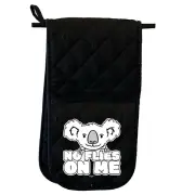 No Flies On Me - Novelty Double Mitt Oven Gloves Double Kitchen Chef BBQ Mitts
