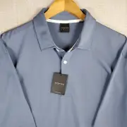 NEW $98 DUNNING GOLF Size XL Mens Performance Polo Shirt Blue Wicking Stretchy