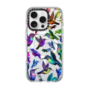 iPhone 16 Pro Clear Case MagSafe Compatible Hummingbird Rainbow