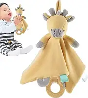 Security Blankets for Babies - Plush Giraffe Cartoon Baby Animal Blanket | Soft Hand Puppet Towels Washable Baby Snuggle Blanket Doll for Babies Boys Girls
