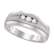 14k White Gold Round Diamond Wedding Band Ring 1/4 Cttw