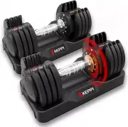 Adjustable Dumbbells Set 5-25Lbs, Anti-Slip Metal Handle, Fast Adjust for Workou