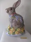 EASTER DECO BUNNY COOKIE JAR NEW IN BOX