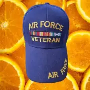 NWT DF Navy Blue Air Force Veteran Hook and Loop Adjustable Baseball Hat Cap