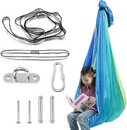 ZFLYCANP Sensory Swing, Cuddle Swing with 360° Swivel Hanger Kit, Therapy for Child & Adult with Autism ADHD Aspergers Sensory Integration (Beauty of Youth)