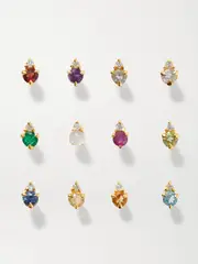 [STONE AND STRAND] STONE AND STRAND - Birthstone Gold Multi-stone Single Earring - June June Gold
