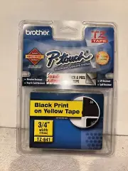 Brother P-Touch Tape Cassette TZ-641 Laminated Labels Black Print on Yellow