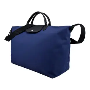 LONGCHAMP LE PLIAGE ENERGY系列再生尼龍短把手提/斜背兩用旅行袋(小/海軍藍)