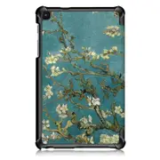 Tri-Fold Pringting Tablet Case Cover for Samsung Galaxy Tab A 8.0 2019 SM-P200 Tablet - Apricot Blossom