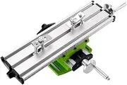 Tofficu High Precision Slipway Hand Drill Rack Mini Drill Stand with Durable Cast Base for Stable and Accurate Operation for Workshop and DIY Projects Silver and Light Green