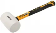 White Rubber Mallet 24oz Rubber Mallet Hammer Fiberglass Handle Double-faced ...
