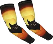 [FHEDVBN] Halloween bat Arm Sleeves Compression Arm Covers for Men Women Outdoor Sun Sleeves Cooling Sports Sleeve, Black