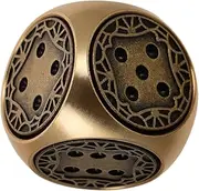 Yardwe Creative Hand Polished Brass Dice Set for Tabletop Games Vintage Sided Metal Dice for Board Games Decorative Gaming Accessory Unique Retro Design for Collectors