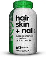 Top Secret Nutrition Hair Skin & Nails European Formula of 29 Anti-aging Vitamins and Minerals and Phytonutrients with Collagen, Biotin and Hesperidin, 2-month supply (60 tabs)