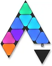 Nanoleaf Shapes Ultra Black Mini Triangle Expansion Pack, 10 Additional Light Panels – Indoor Wall Sconces Connected Modular LED RGBW Wi-Fi, Alexa Compatible, for Living Room or Gaming