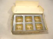 Vtg Pyrex Corning Butterfly Flower Yellow Gold 6 Compatibles Glass Napkin Rings